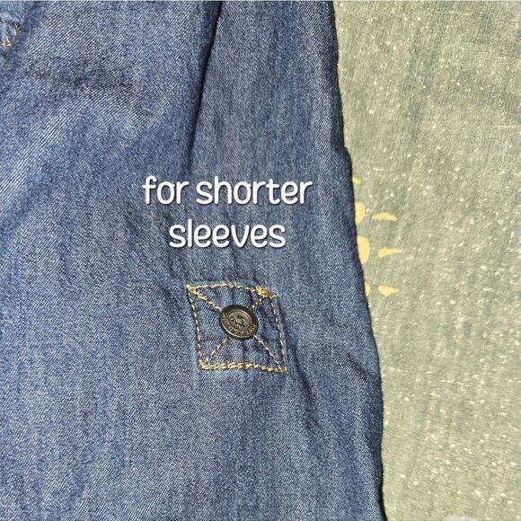 Rock Republic Blue Denim Blouse Medium (BL3) - Picture 5 of 7